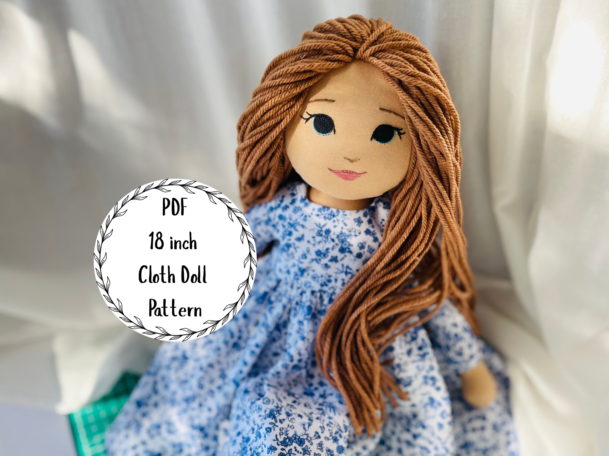 PDF Patterns for 18 inch Cloth Doll and Dress - Not a Physical Product